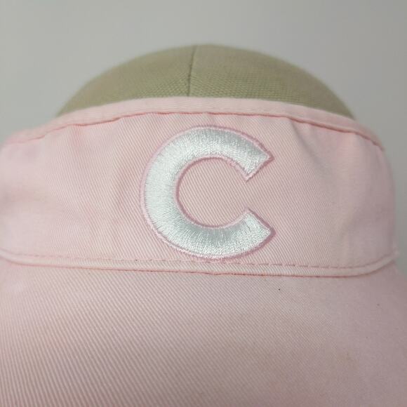 American Needle Strapback Sun Visor Hat Embroidered C Logo Pink - Picture 4 of 11